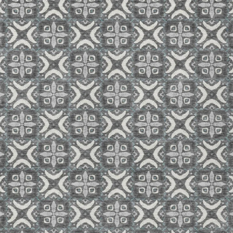 5' X 8' Gray And Graphite Geometric Washable Indoor Outdoor Area Rug Homeroots Outdoor
