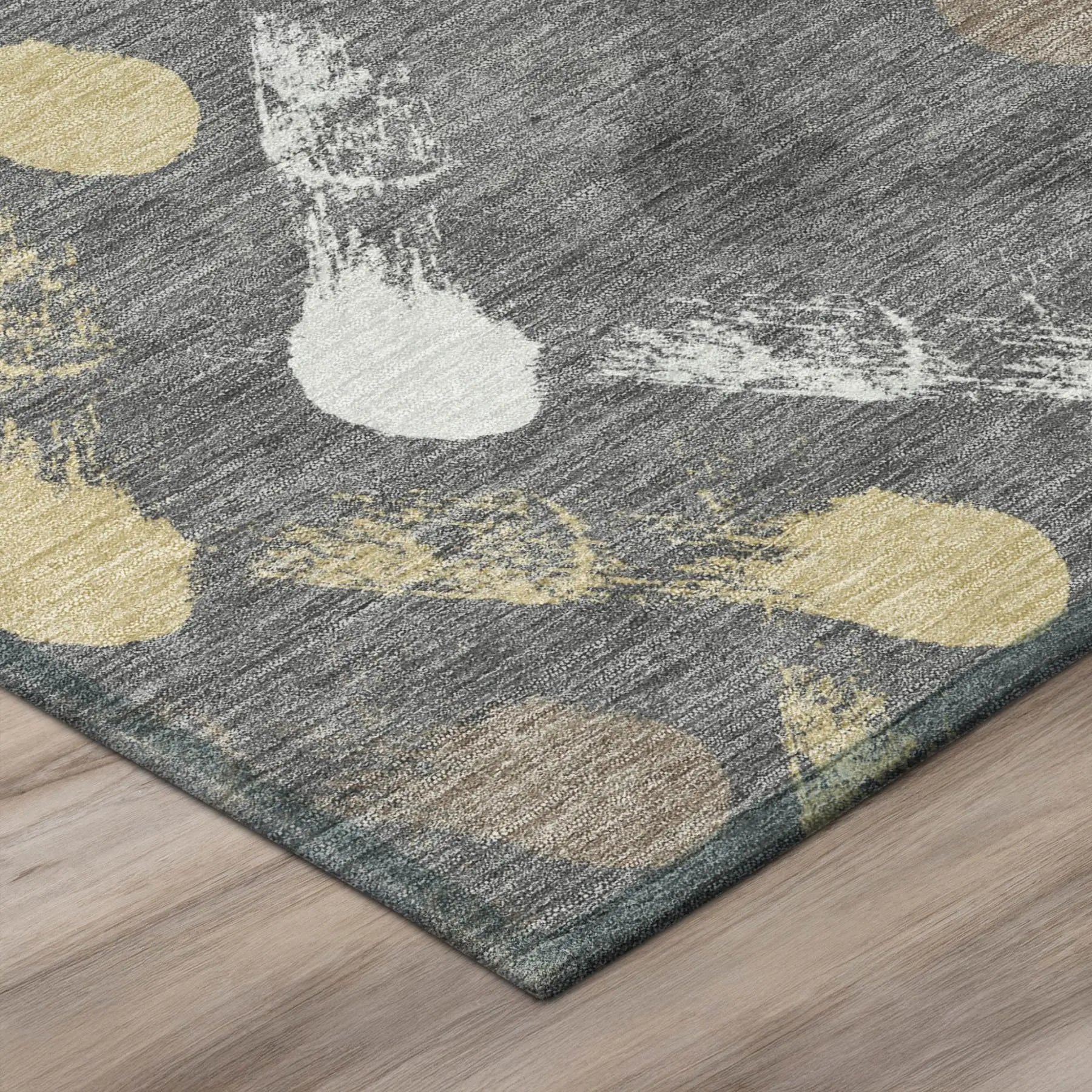 5' X 8' Gray And Graphite Geometric Washable Indoor Outdoor Area Rug Homeroots Outdoor