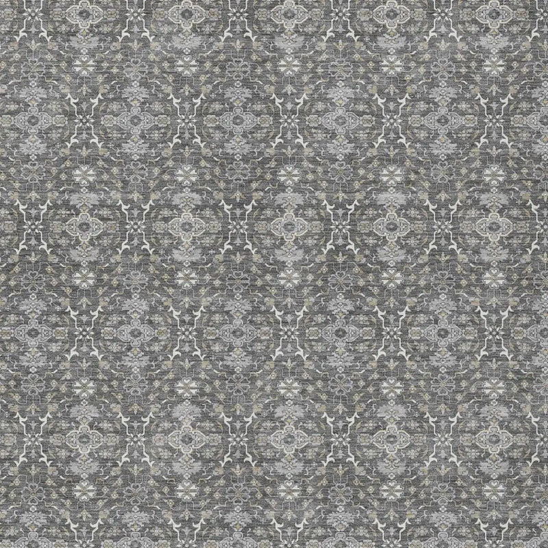 5' X 8' Gray And Graphite Oriental Washable Indoor Outdoor Area Rug Homeroots Outdoor