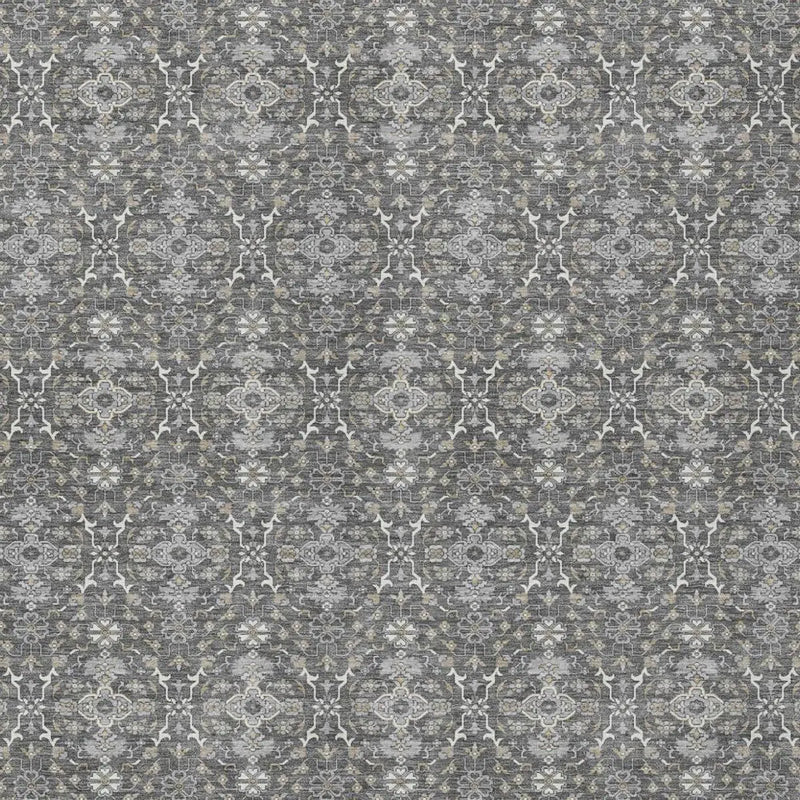 5' X 8' Gray And Graphite Oriental Washable Indoor Outdoor Area Rug Homeroots Outdoor
