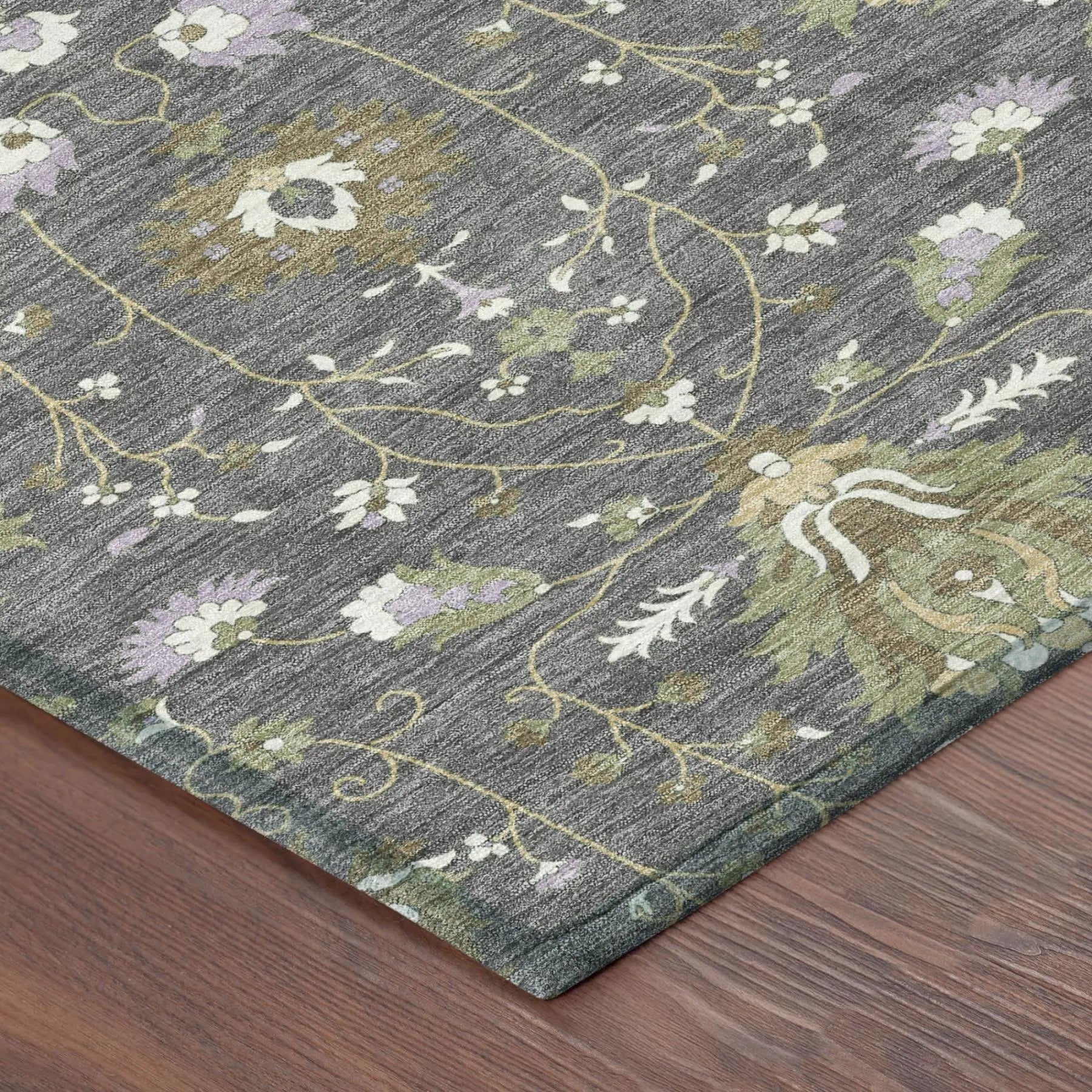5' X 8' Gray And Graphite Oriental Washable Indoor Outdoor Area Rug Homeroots Outdoor