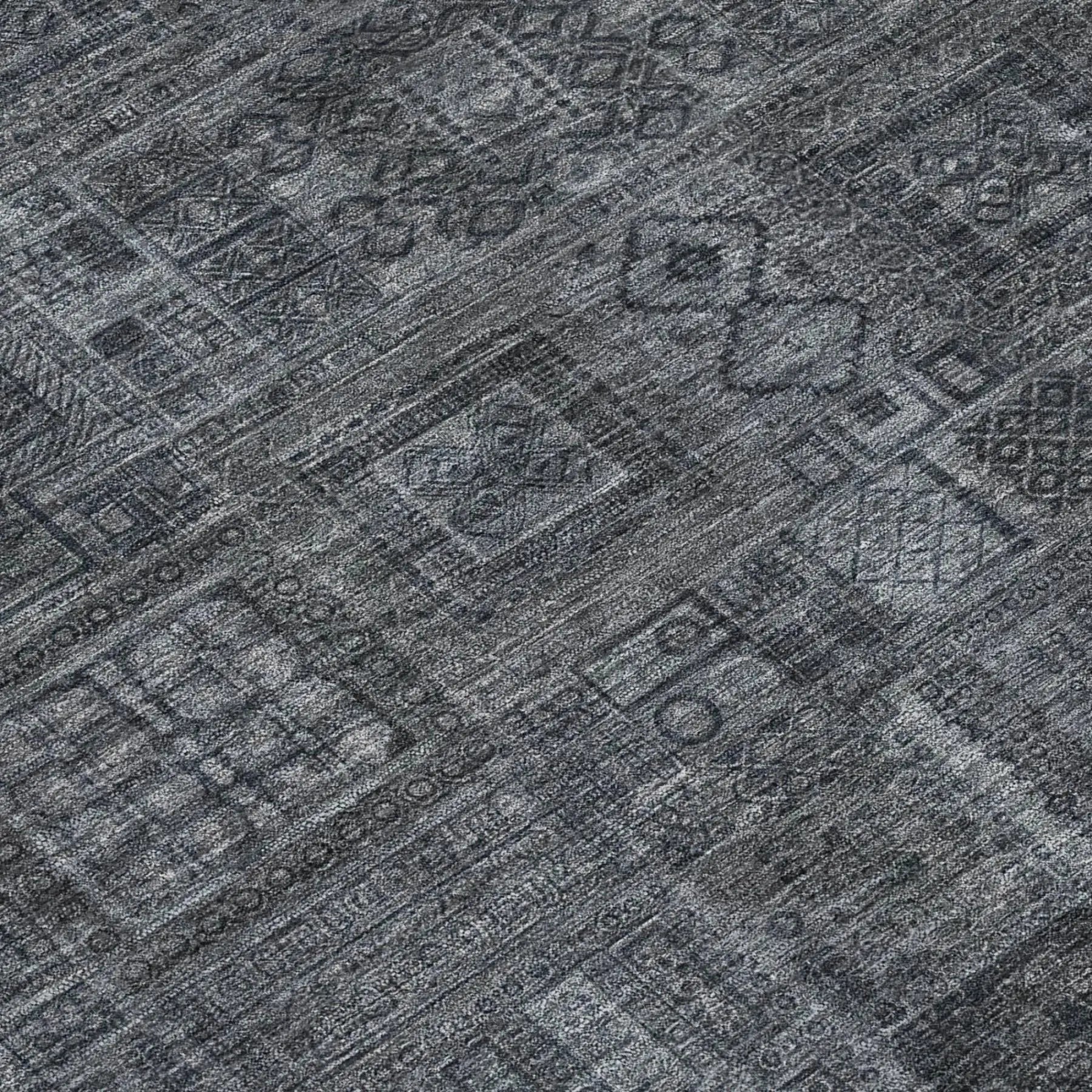 5' X 8' Gray And Graphite Oriental Washable Indoor Outdoor Area Rug Homeroots Outdoor