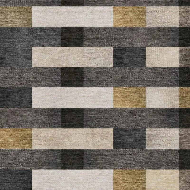 5' X 8' Gray And Graphite Striped Washable Indoor Outdoor Area Rug Homeroots Outdoor