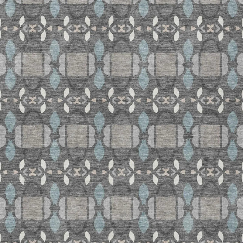 5' X 8' Gray And Graphite Striped Washable Indoor Outdoor Area Rug Homeroots Outdoor