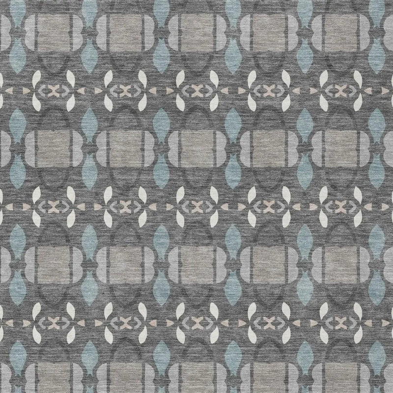 5' X 8' Gray And Graphite Striped Washable Indoor Outdoor Area Rug Homeroots Outdoor
