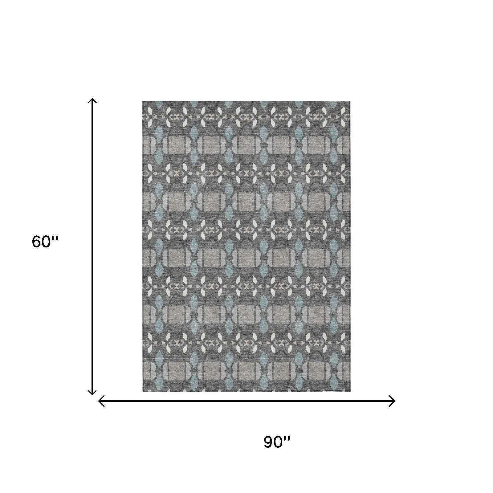 5' X 8' Gray And Graphite Striped Washable Indoor Outdoor Area Rug Homeroots Outdoor