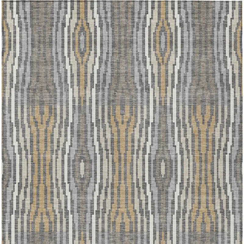 5' X 8' Gray And Ivory Abstract Washable Indoor Outdoor Area Rug Homeroots Outdoor