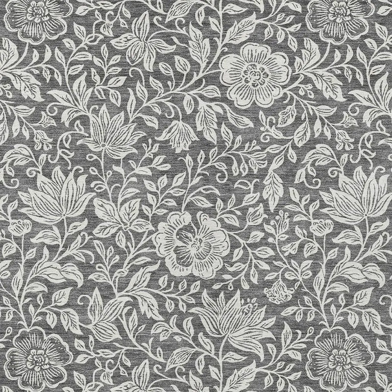 5' X 8' Gray And Ivory Floral Washable Indoor Outdoor Area Rug Homeroots Outdoor