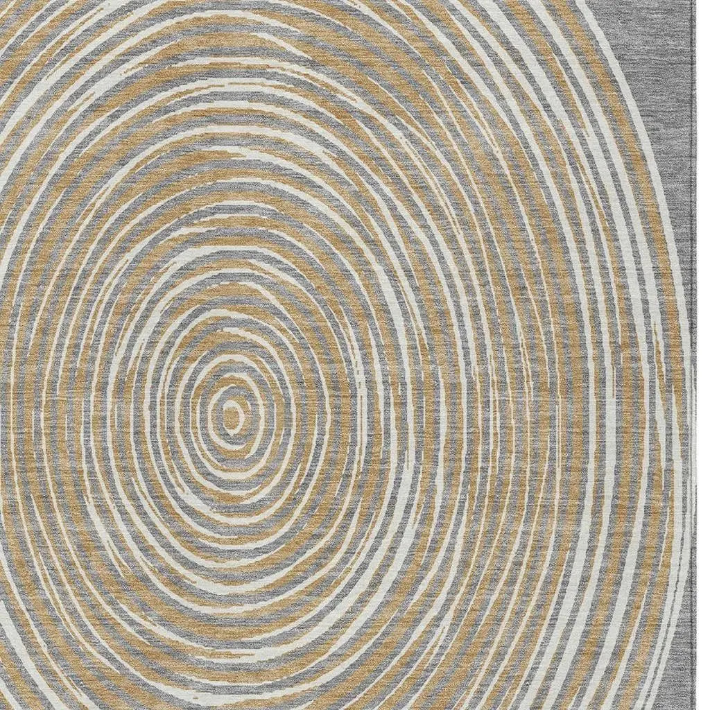 5' X 8' Gray And Ivory Geometric Washable Indoor Outdoor Area Rug Homeroots Outdoor