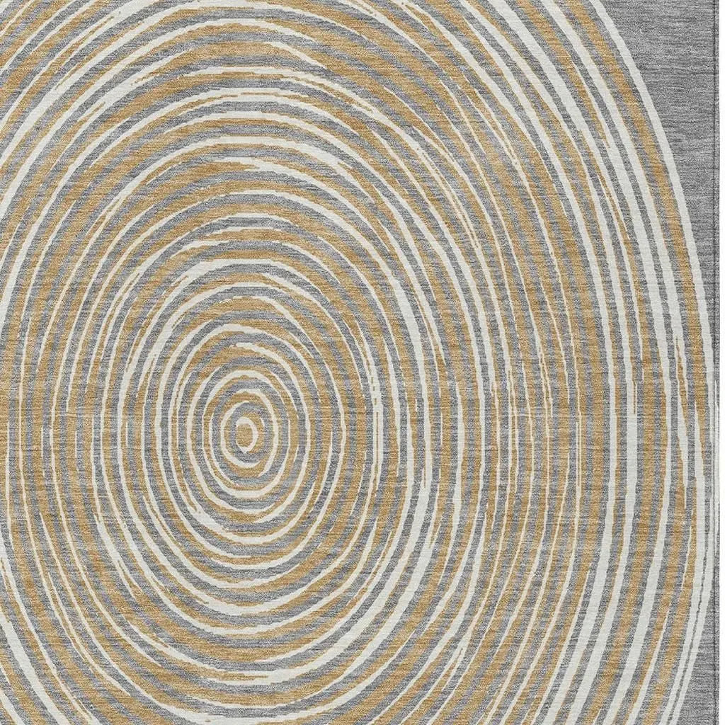 5' X 8' Gray And Ivory Geometric Washable Indoor Outdoor Area Rug Homeroots Outdoor