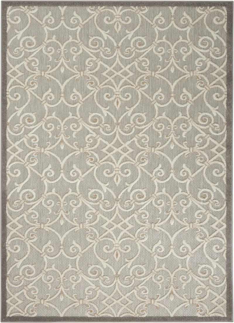 5' X 8' Gray And Ivory Indoor Outdoor Area Rug Homeroots Outdoor