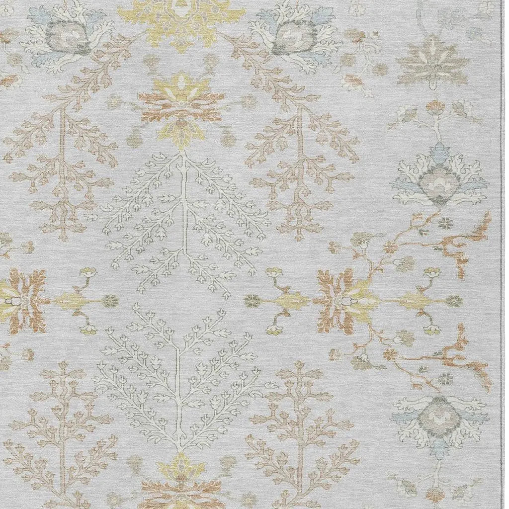 5' X 8' Gray And Ivory Oriental Washable Indoor Outdoor Area Rug Homeroots Outdoor