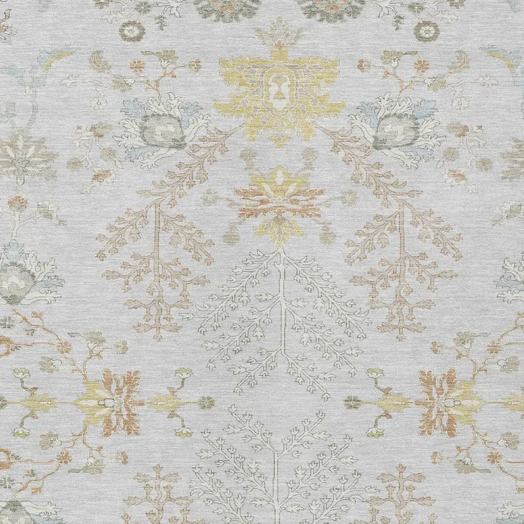 5' X 8' Gray And Ivory Oriental Washable Indoor Outdoor Area Rug Homeroots Outdoor