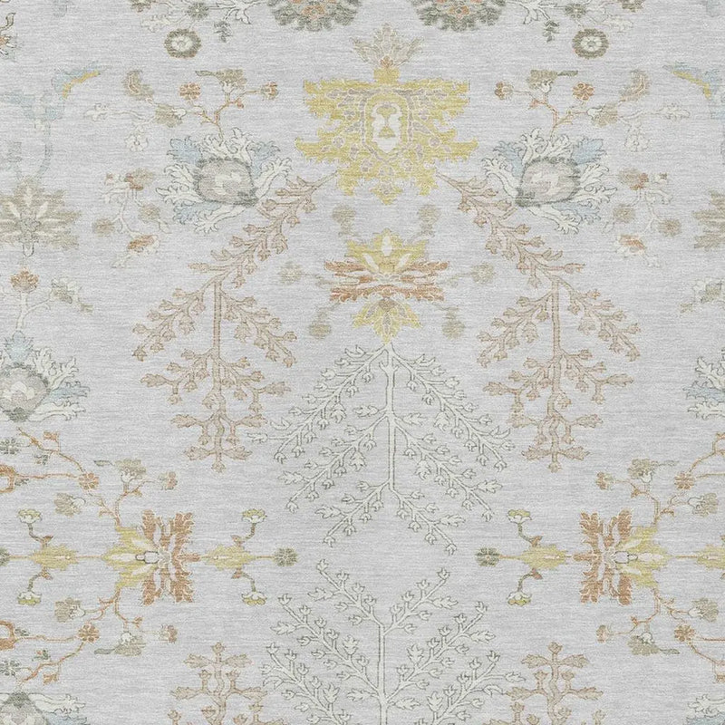 5' X 8' Gray And Ivory Oriental Washable Indoor Outdoor Area Rug Homeroots Outdoor