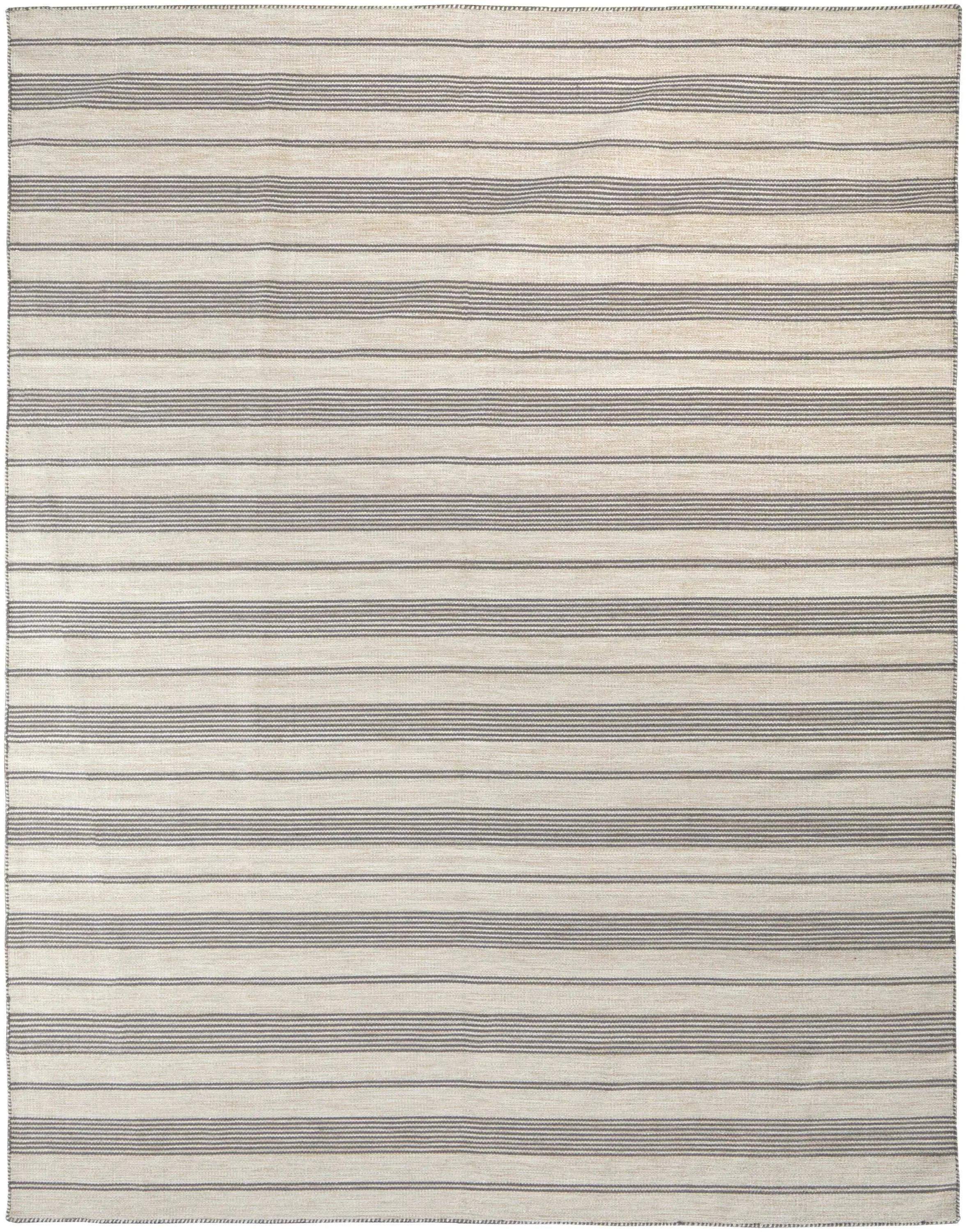 5' X 8' Gray And Ivory Striped Dhurrie Hand Woven Stain Resistant Area Rug Homeroots Outdoor