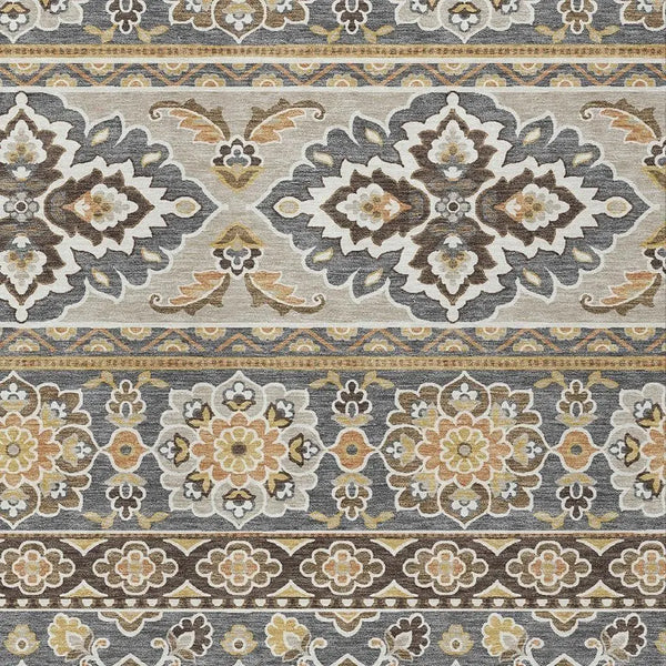 5' X 8' Gray And Ivory Tribal Washable Indoor Outdoor Area Rug Homeroots Outdoor