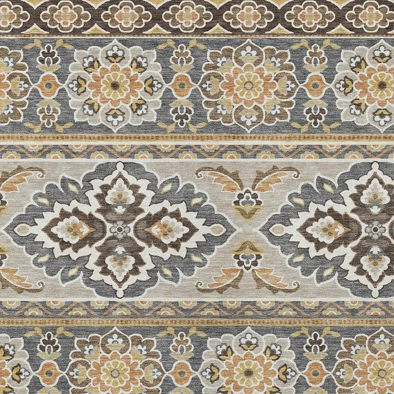 5' X 8' Gray And Ivory Tribal Washable Indoor Outdoor Area Rug Homeroots Outdoor