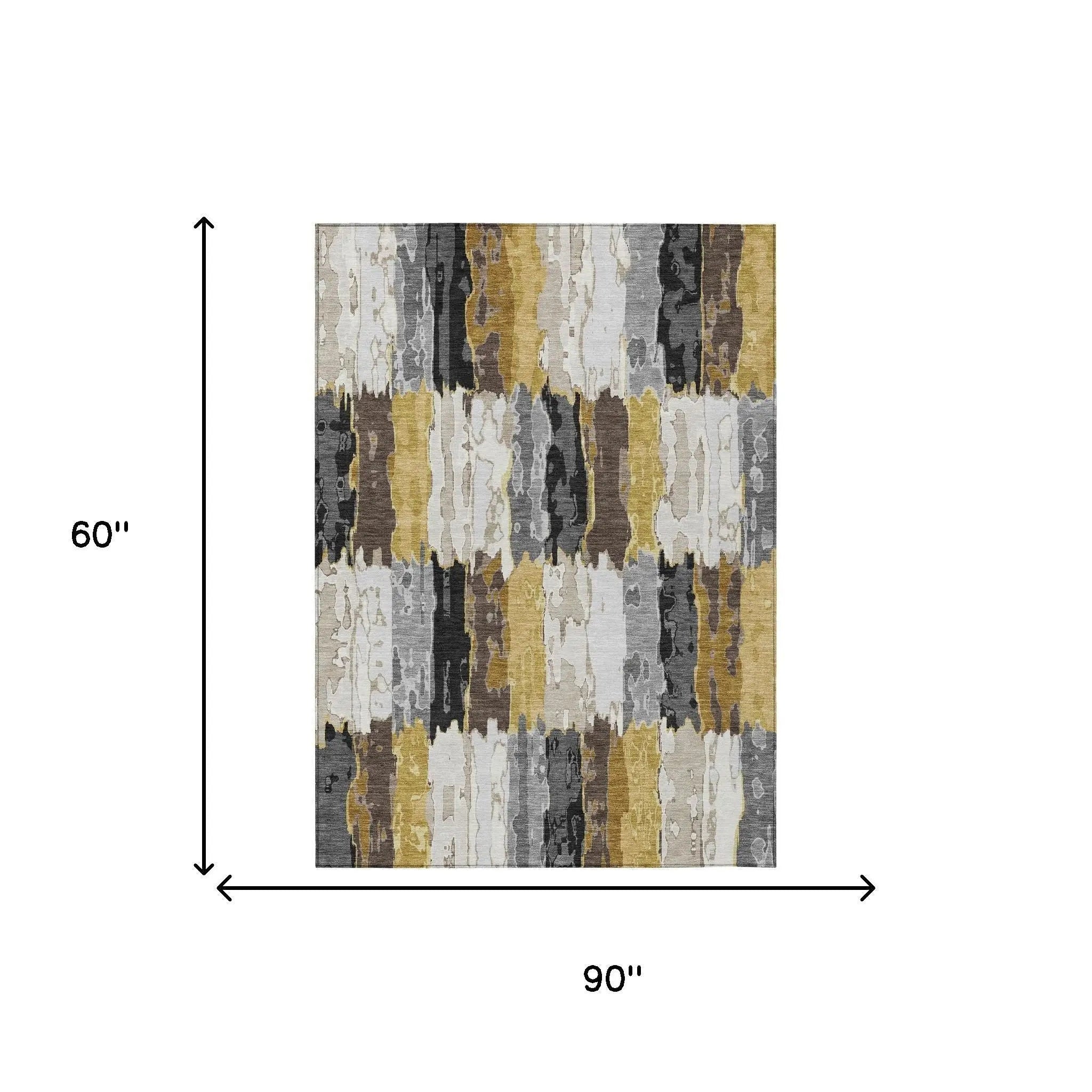 5' X 8' Gray And Linen Abstract Washable Indoor Outdoor Area Rug Homeroots Outdoor