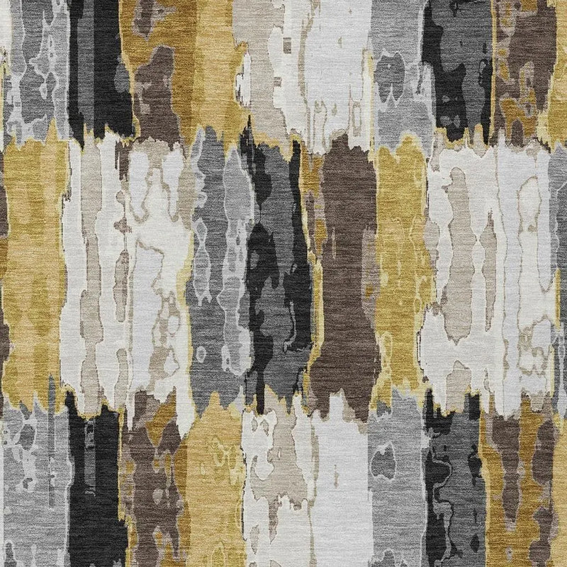 5' X 8' Gray And Linen Abstract Washable Indoor Outdoor Area Rug Homeroots Outdoor