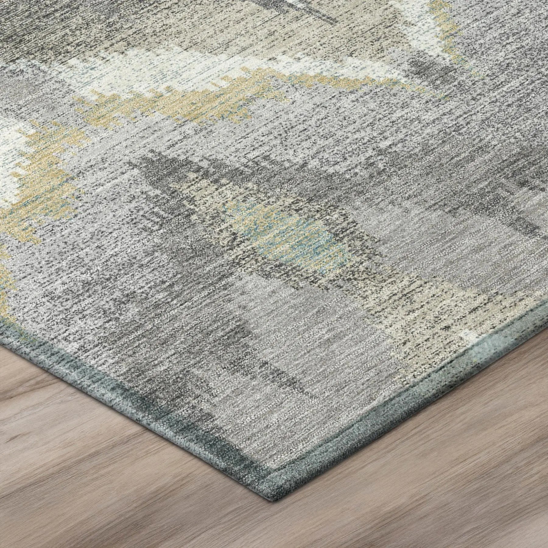 5' X 8' Gray And Silver Abstract Washable Indoor Outdoor Area Rug Homeroots Outdoor