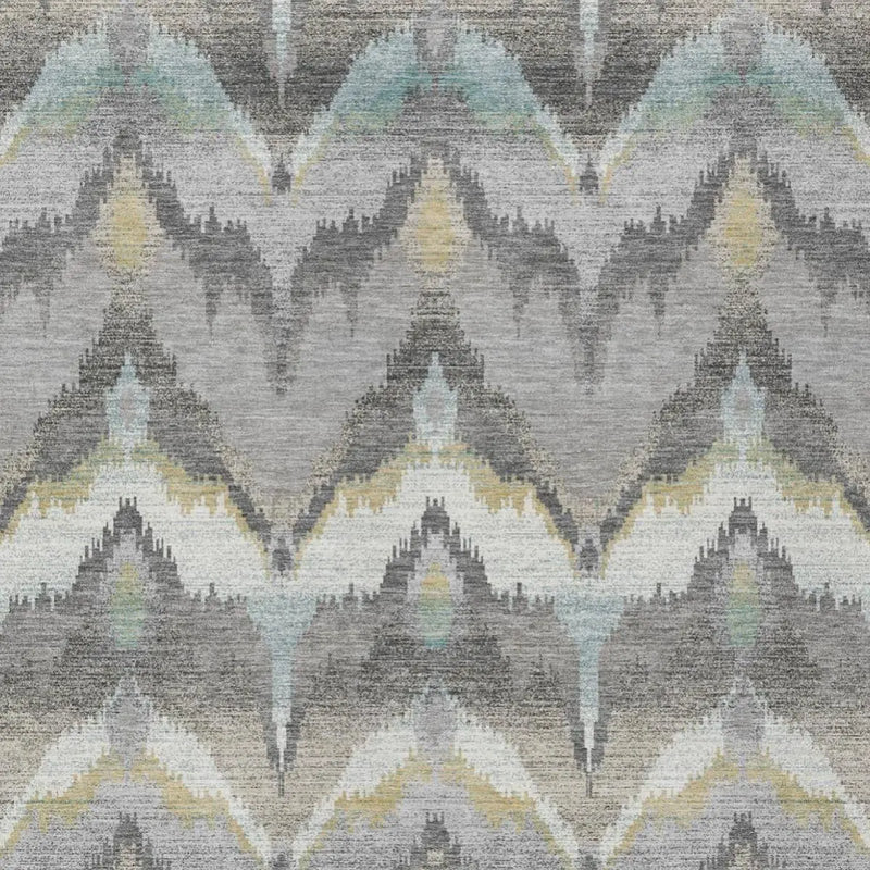 5' X 8' Gray And Silver Abstract Washable Indoor Outdoor Area Rug Homeroots Outdoor