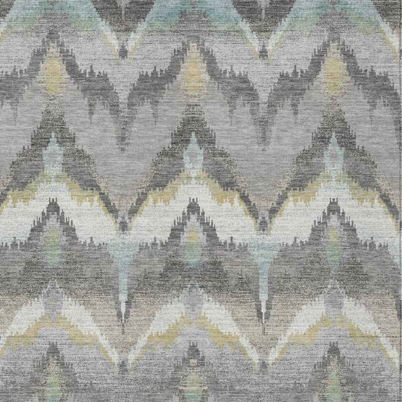 5' X 8' Gray And Silver Abstract Washable Indoor Outdoor Area Rug Homeroots Outdoor