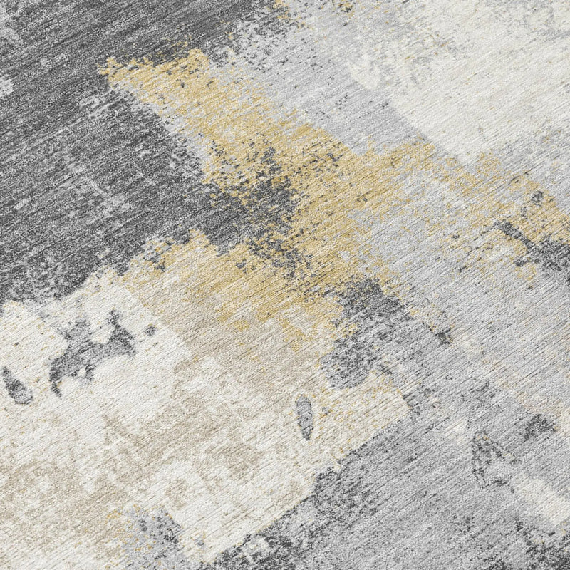 5' X 8' Gray And Silver Abstract Washable Indoor Outdoor Area Rug Homeroots Outdoor