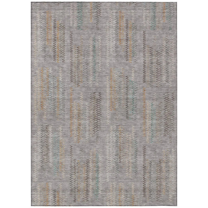 5' X 8' Gray And Silver Abstract Washable Indoor Outdoor Area Rug Homeroots Outdoor