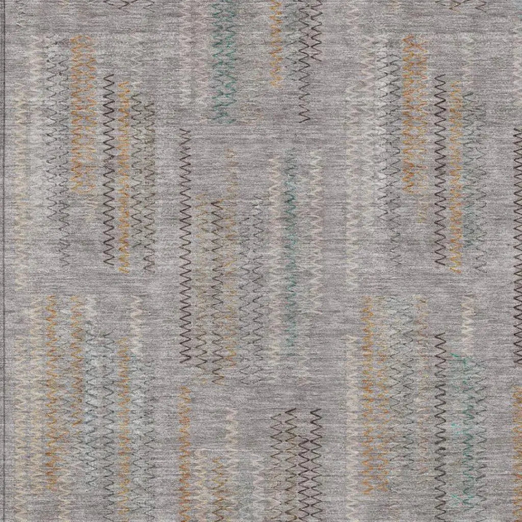 5' X 8' Gray And Silver Abstract Washable Indoor Outdoor Area Rug Homeroots Outdoor