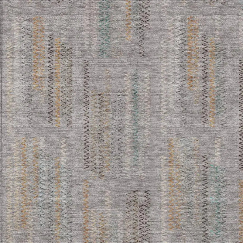 5' X 8' Gray And Silver Abstract Washable Indoor Outdoor Area Rug Homeroots Outdoor