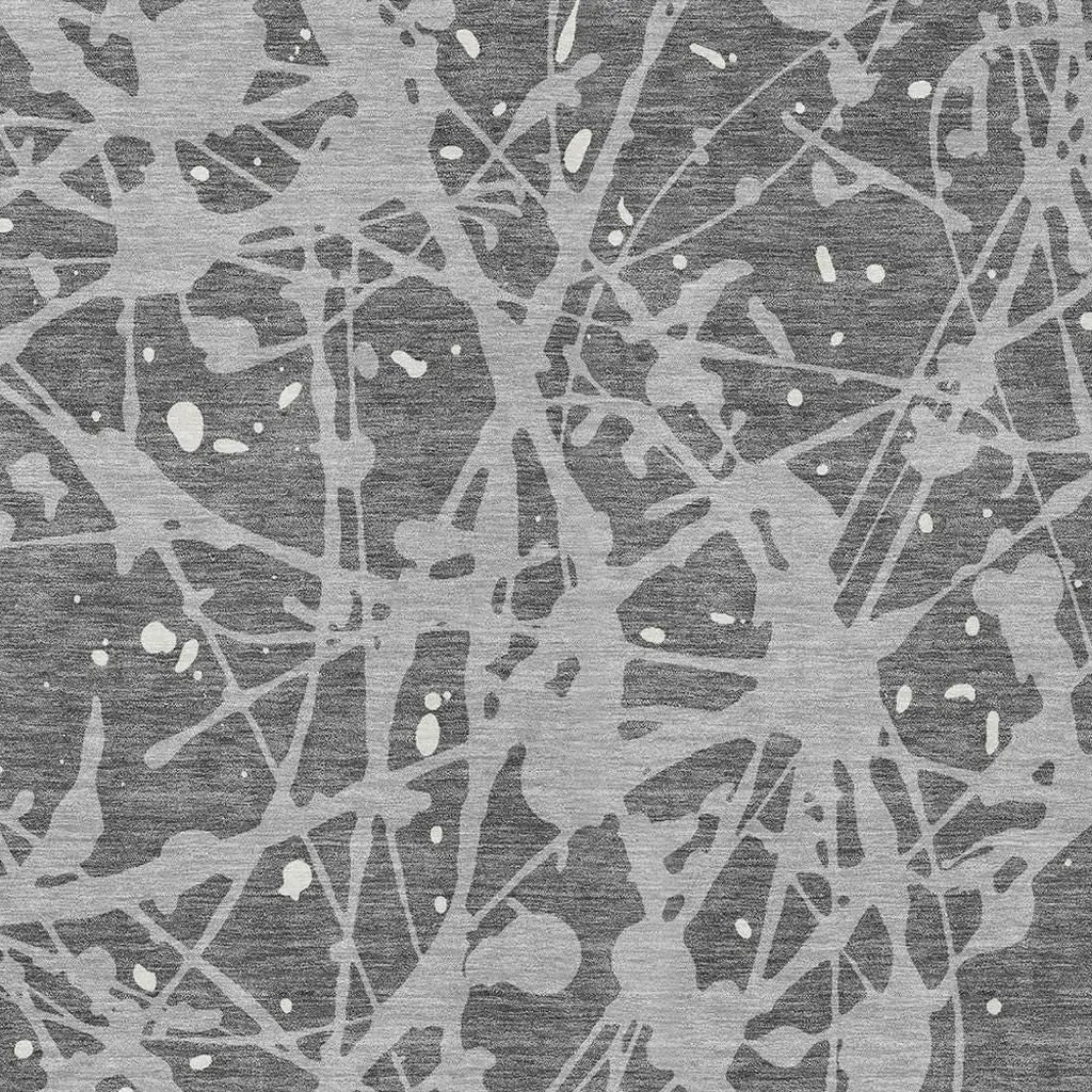 5' X 8' Gray And Silver Abstract Washable Indoor Outdoor Area Rug Homeroots Outdoor