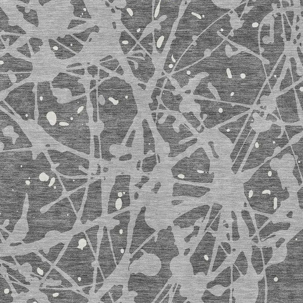 5' X 8' Gray And Silver Abstract Washable Indoor Outdoor Area Rug Homeroots Outdoor
