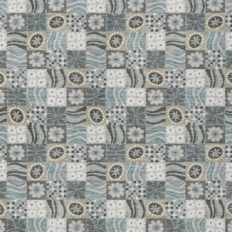 5' X 8' Gray And Silver Floral Washable Indoor Outdoor Area Rug Homeroots Outdoor