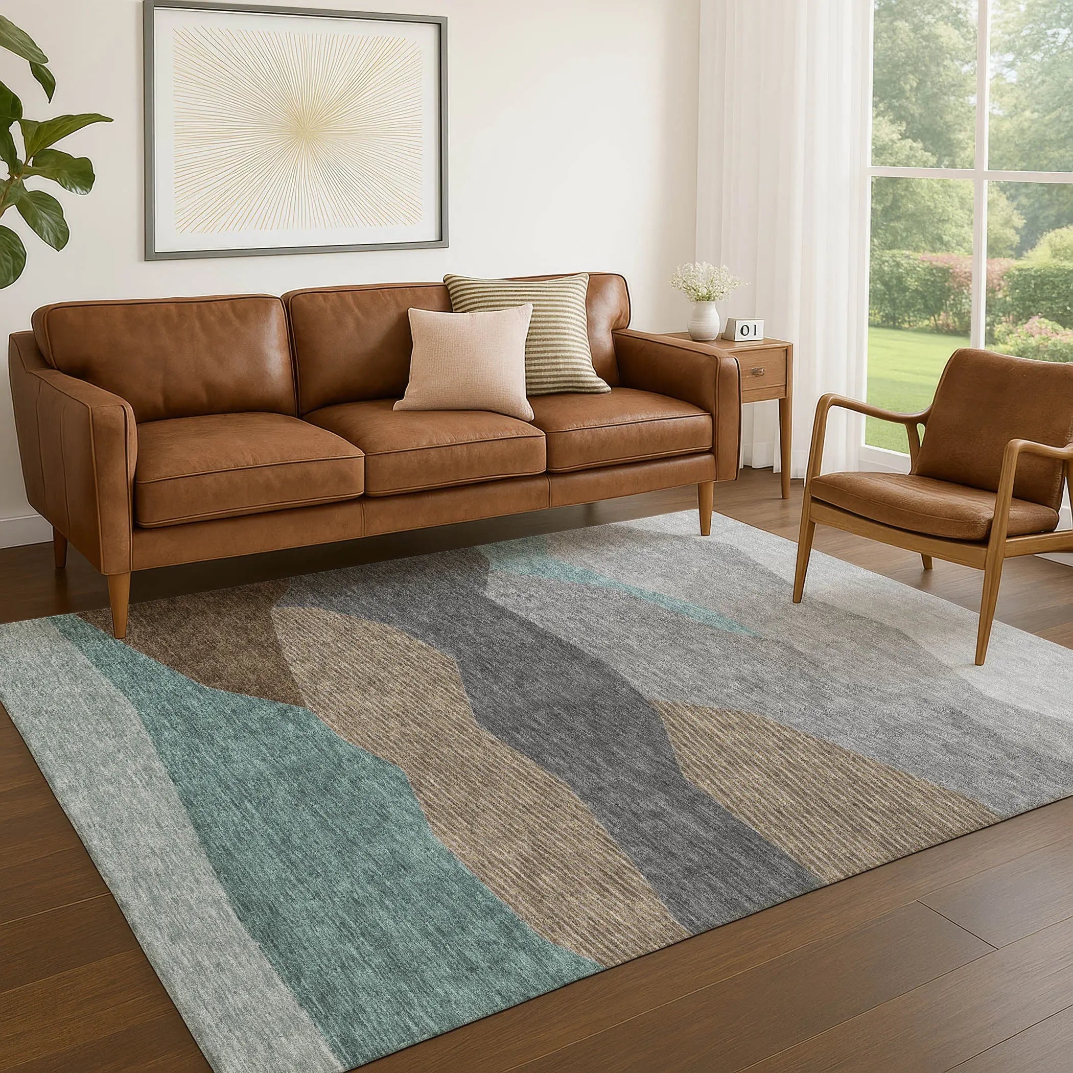 5' X 8' Gray And Silver Geometric Washable Indoor Outdoor Area Rug Homeroots Outdoor