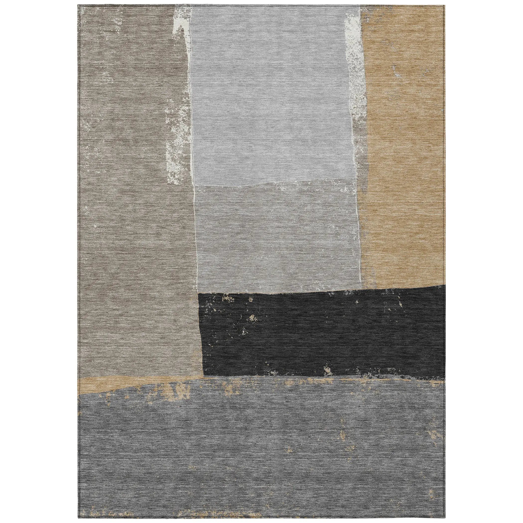 5' X 8' Gray And Silver Geometric Washable Indoor Outdoor Area Rug Homeroots Outdoor