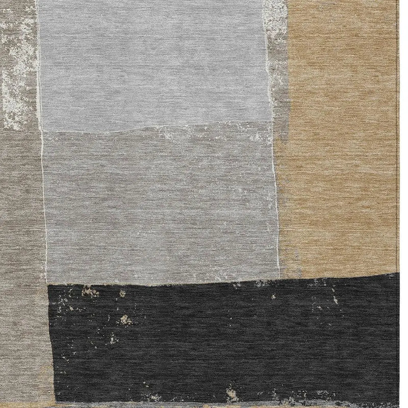 5' X 8' Gray And Silver Geometric Washable Indoor Outdoor Area Rug Homeroots Outdoor