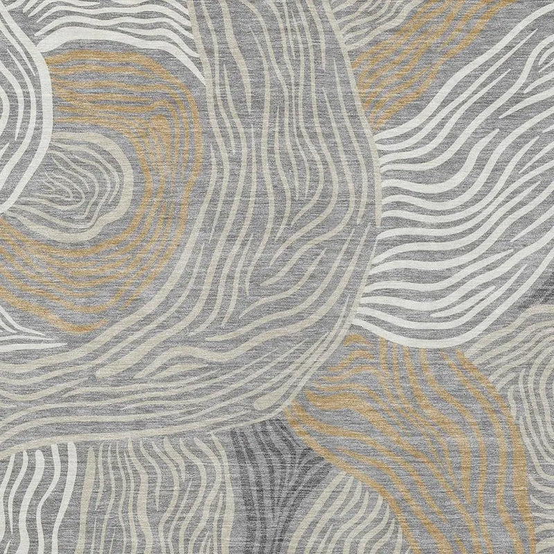 5' X 8' Gray And Silver Ikat Washable Indoor Outdoor Area Rug Homeroots Outdoor