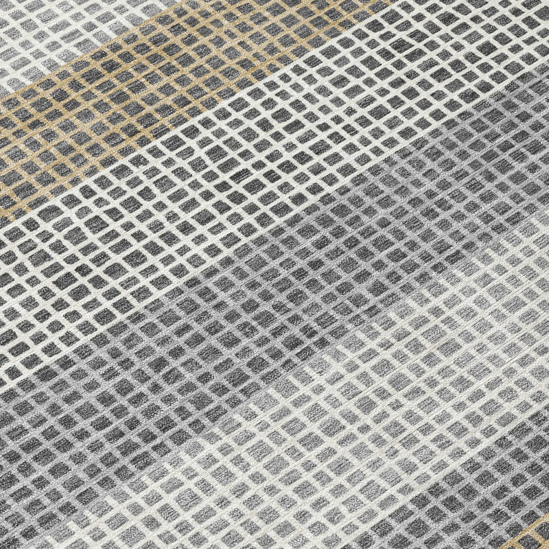5' X 8' Gray And Silver Striped Washable Indoor Outdoor Area Rug Homeroots Outdoor