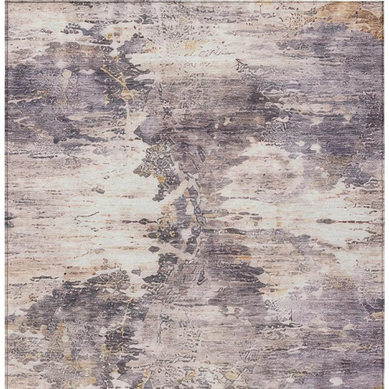 5' X 8' Gray And Tan Abstract Washable Indoor Outdoor Area Rug Homeroots Outdoor