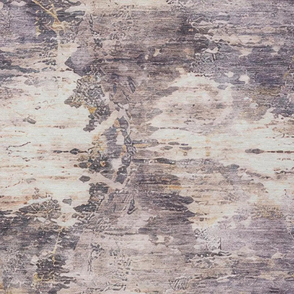 5' X 8' Gray And Tan Abstract Washable Indoor Outdoor Area Rug Homeroots Outdoor