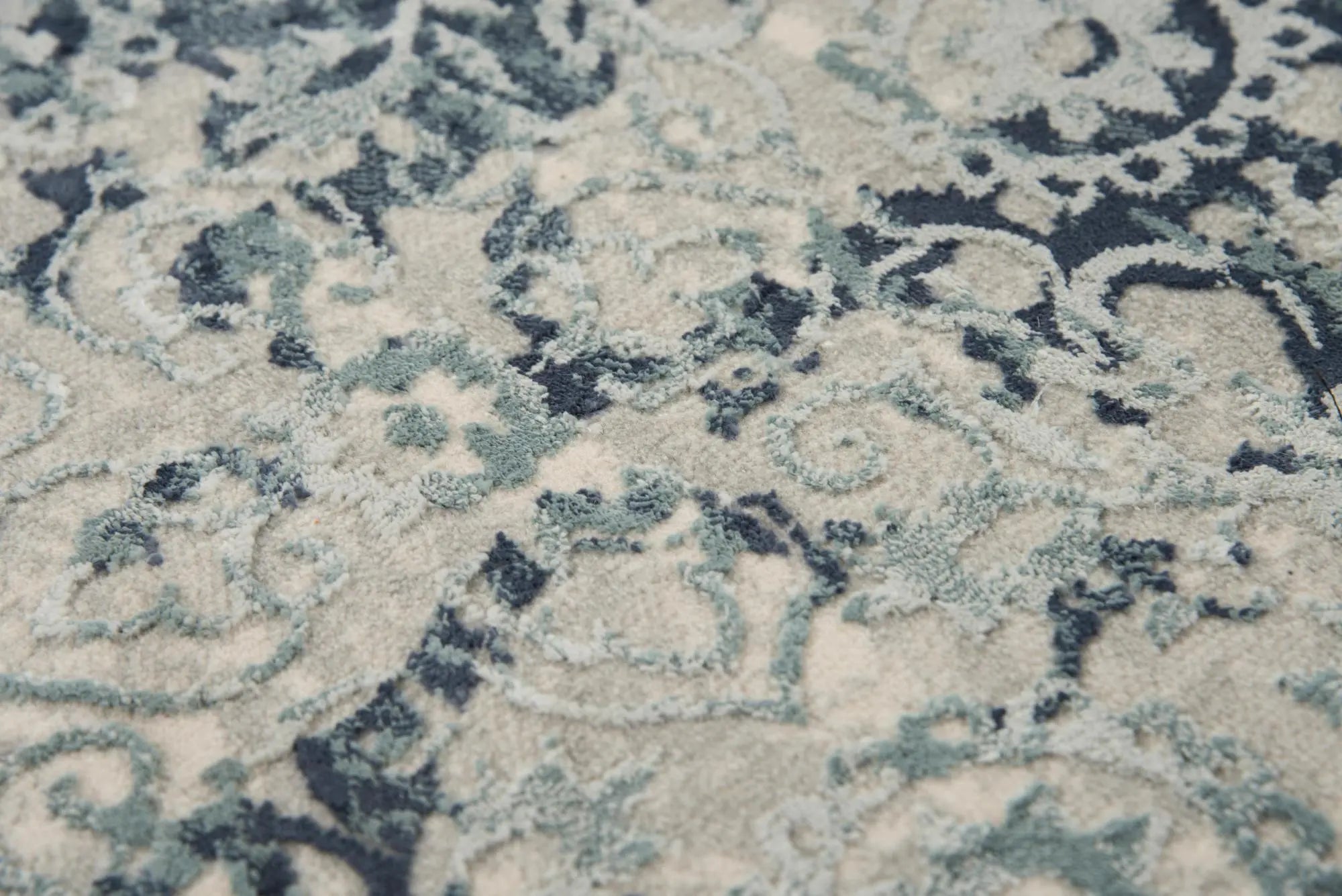 5' X 8' Gray And Teal Abstract Area Rug Homeroots Home Decor