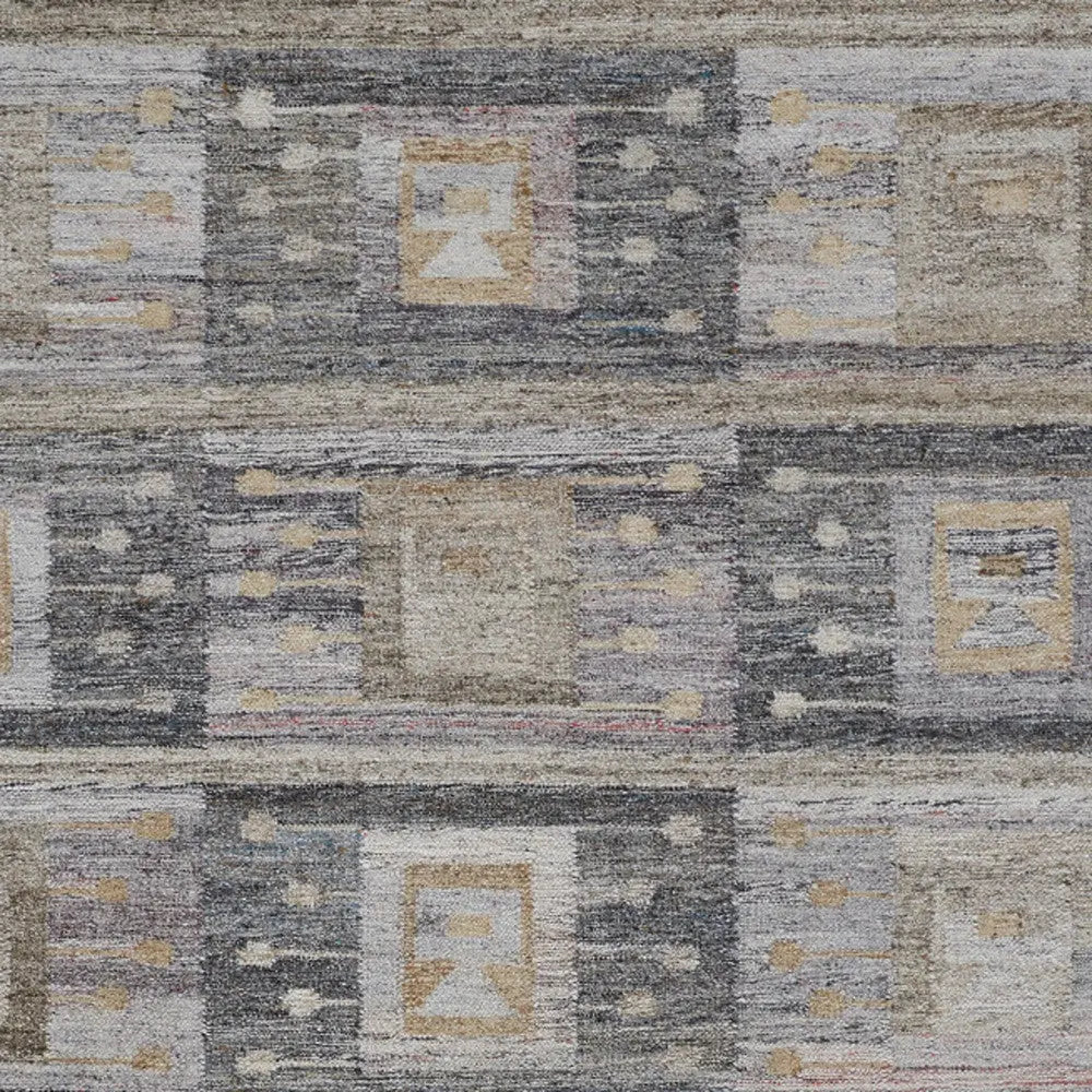 5' X 8' Gray Black And Brown Geometric Hand Woven Area Rug With Fringe Homeroots Outdoor