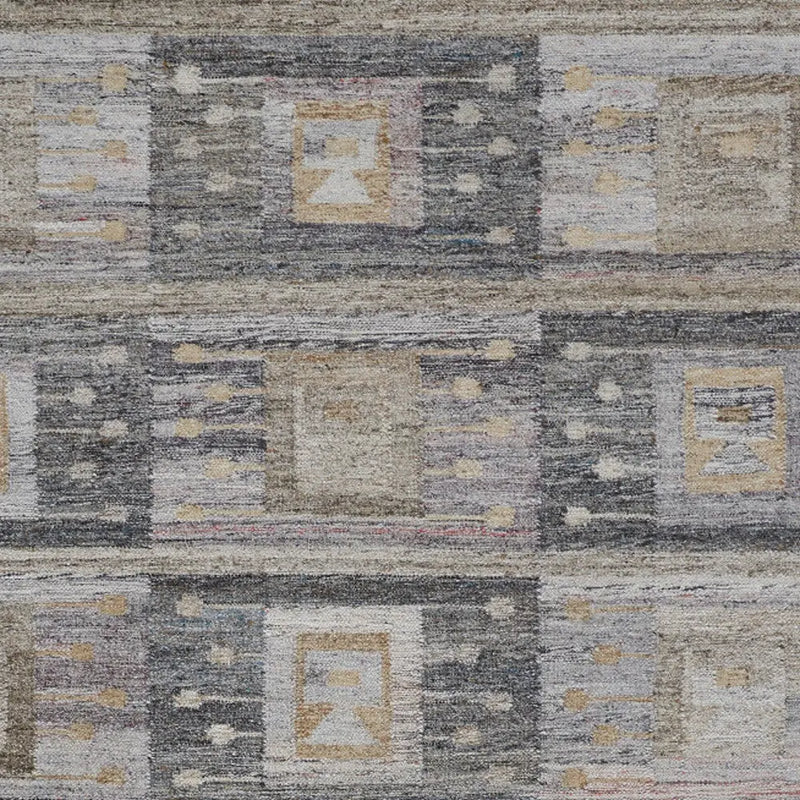 5' X 8' Gray Black And Brown Geometric Hand Woven Area Rug With Fringe Homeroots Outdoor