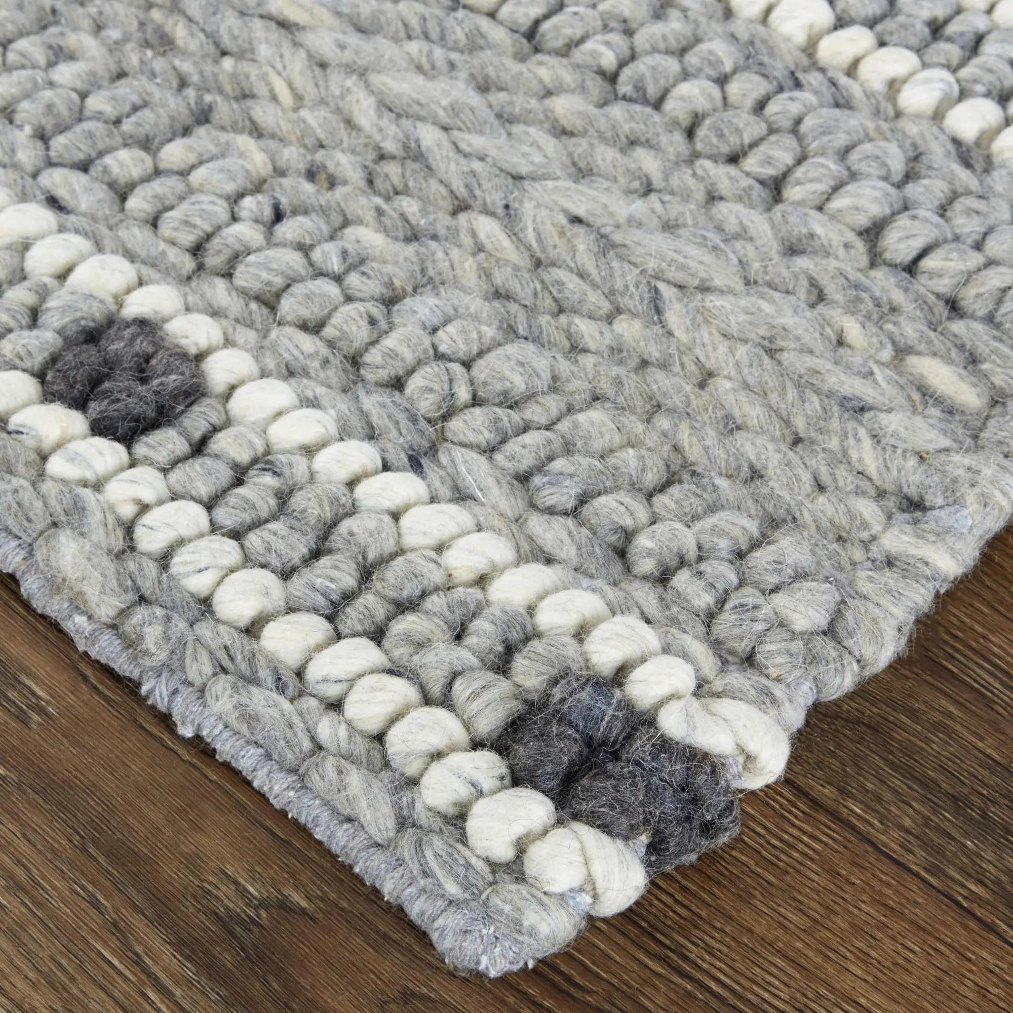 5' X 8' Gray Black And White Wool Striped Hand Woven Area Rug Homeroots Home Decor