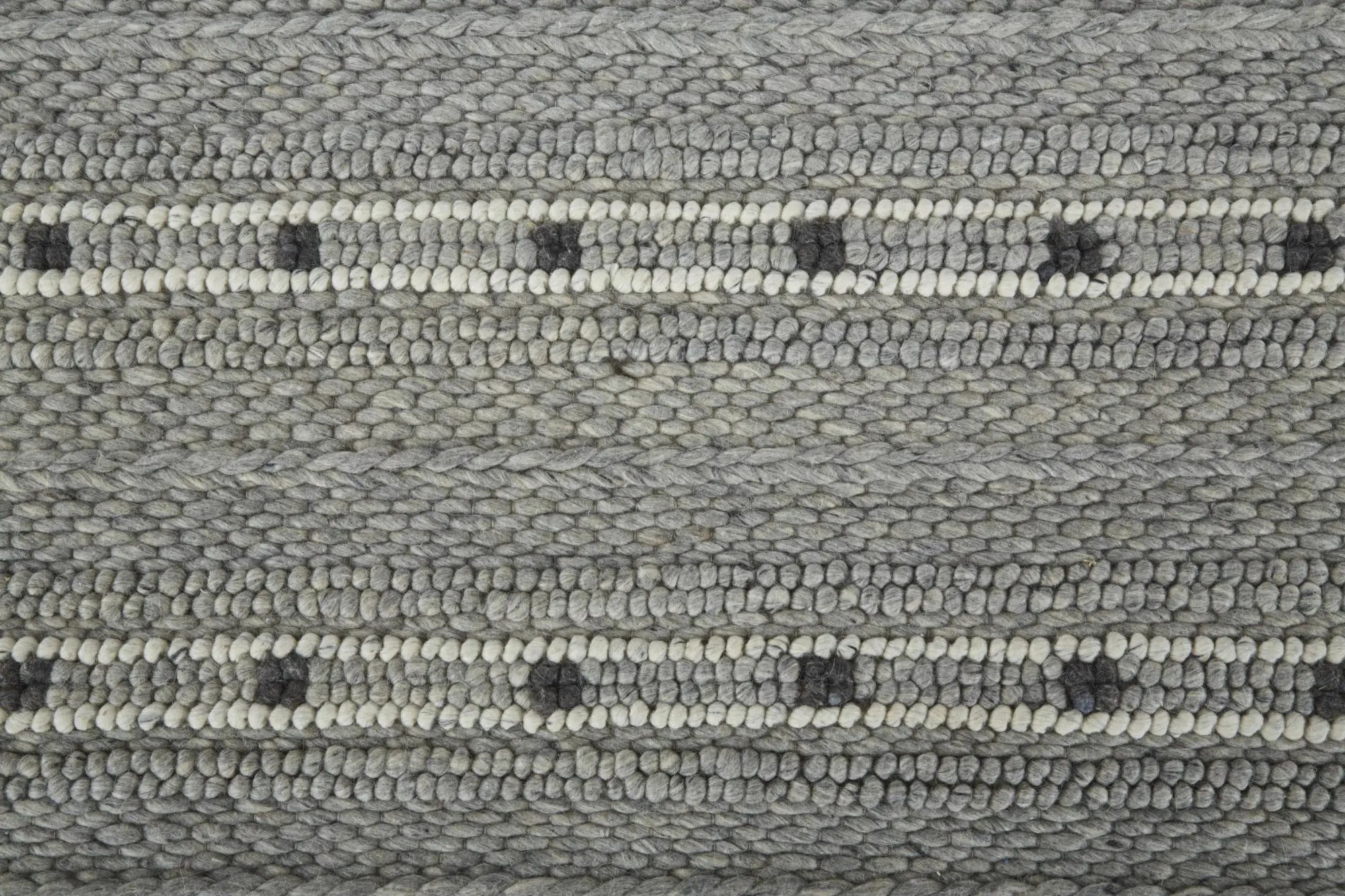 5' X 8' Gray Black And White Wool Striped Hand Woven Area Rug Homeroots Home Decor