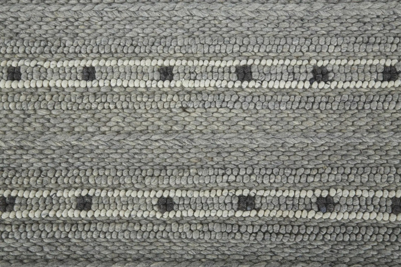 5' X 8' Gray Black And White Wool Striped Hand Woven Area Rug Homeroots Home Decor