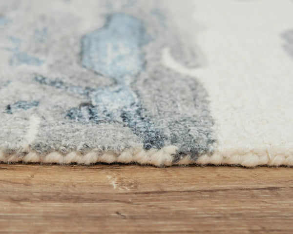 5' X 8' Gray Blue And Ivory Abstract Hand Tufted Area Rug Homeroots Home Decor