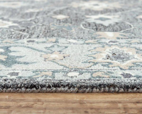 5' X 8' Gray Blue And Ivory Oriental Hand Tufted Area Rug Homeroots Home Decor