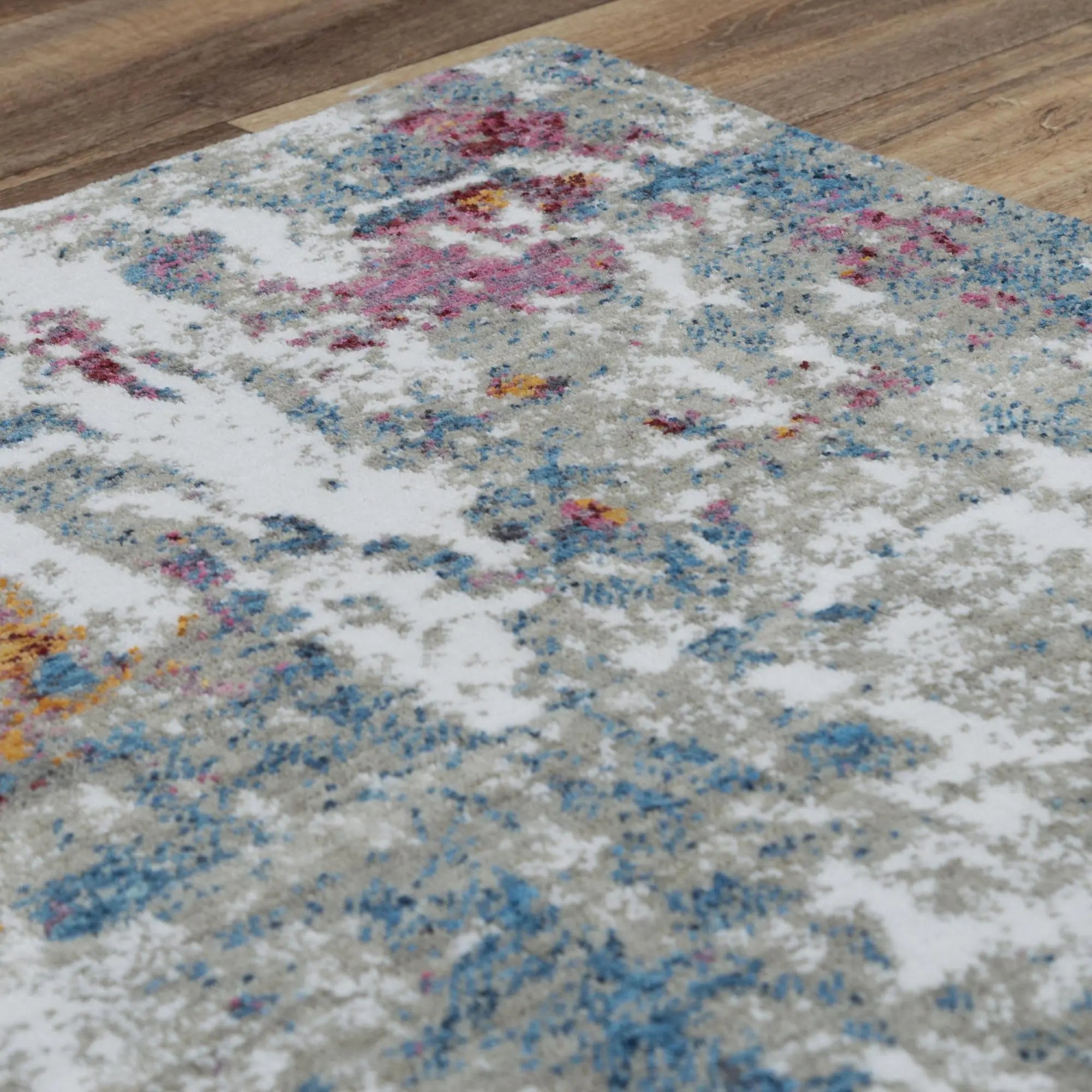 5' X 8' Gray Blue Pink Orange Red And Ivory Abstract Hand Carved Handmade Area Rug Homeroots Home Decor