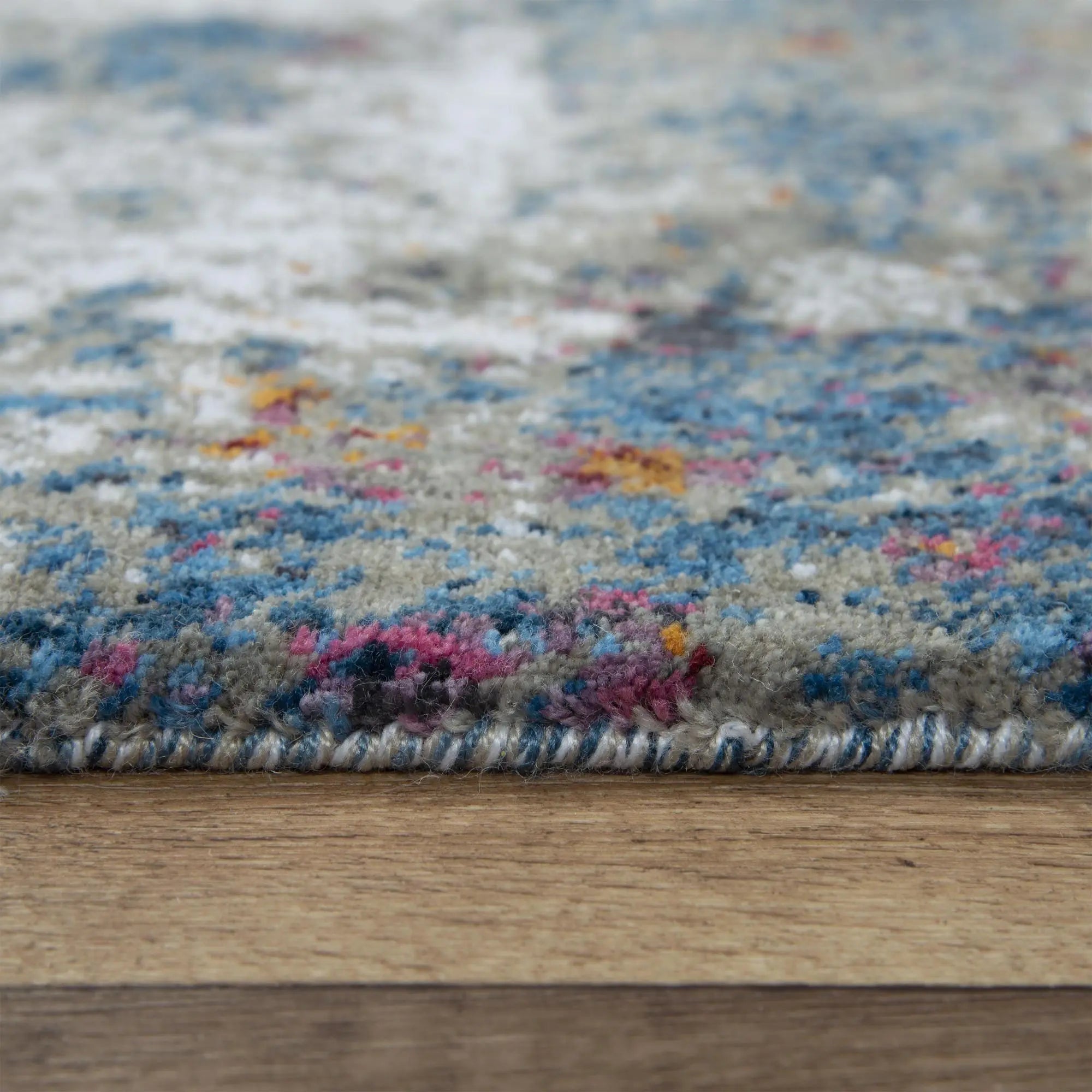 5' X 8' Gray Blue Pink Orange Red And Ivory Abstract Hand Carved Handmade Area Rug Homeroots Home Decor